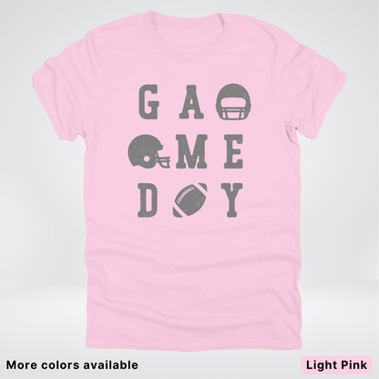 Game Day Football 3 x 3 - Gray Design  - T-Shirt