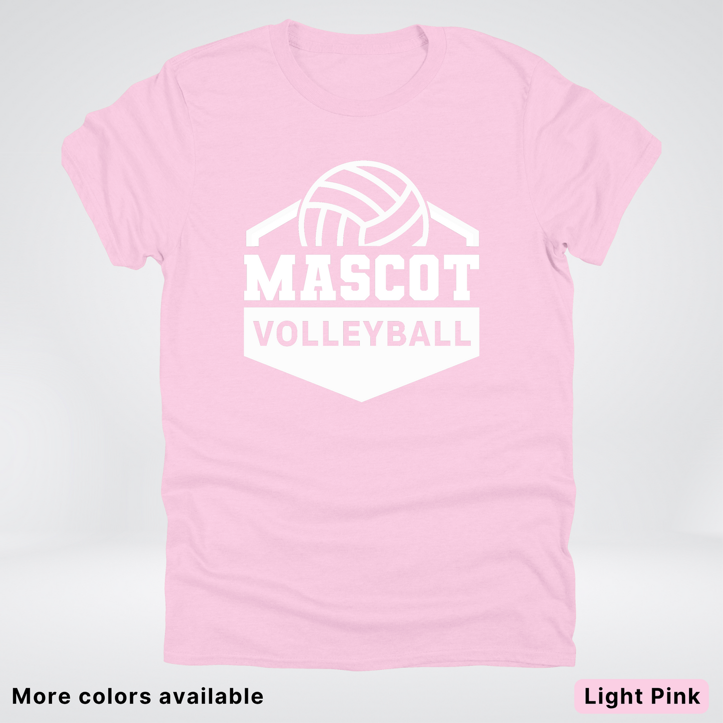 Custom Mascot - White - Volleyball Design 60 - T-Shirt