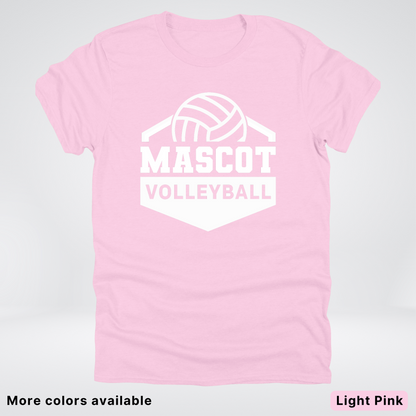Custom Mascot - White - Volleyball Design 60 - T-Shirt