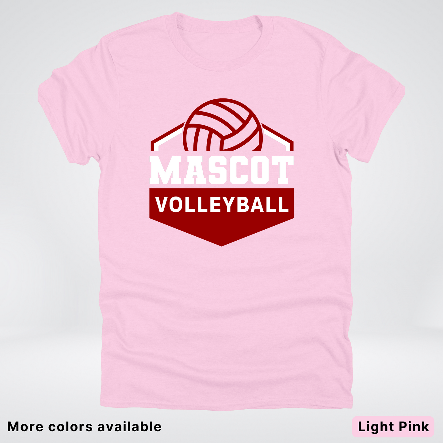 Custom Mascot - Maroon - Volleyball Design 69 - T-Shirt