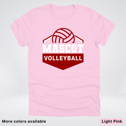 Custom Mascot - Maroon - Volleyball Design 69 - T-Shirt