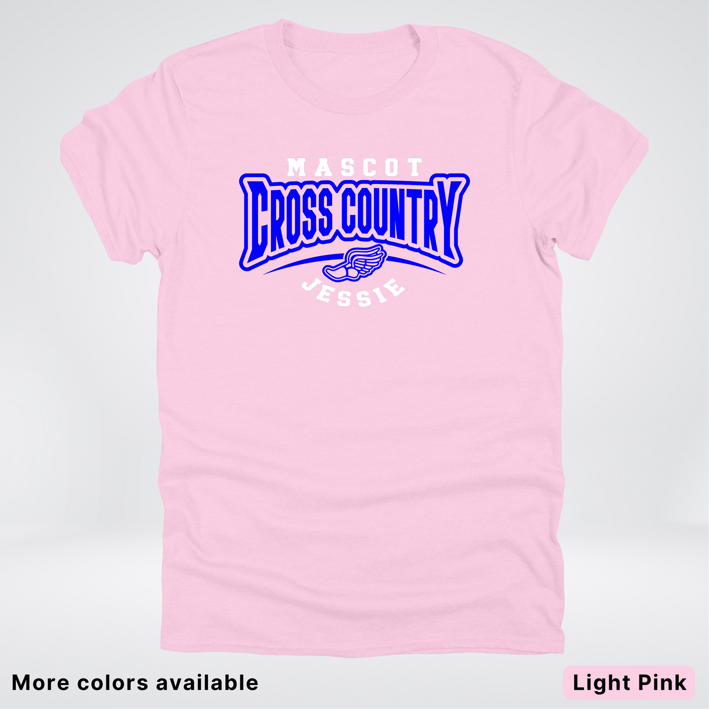 Custom Mascot & Name – Blue Design – Cross Country 05 - T-Shirt