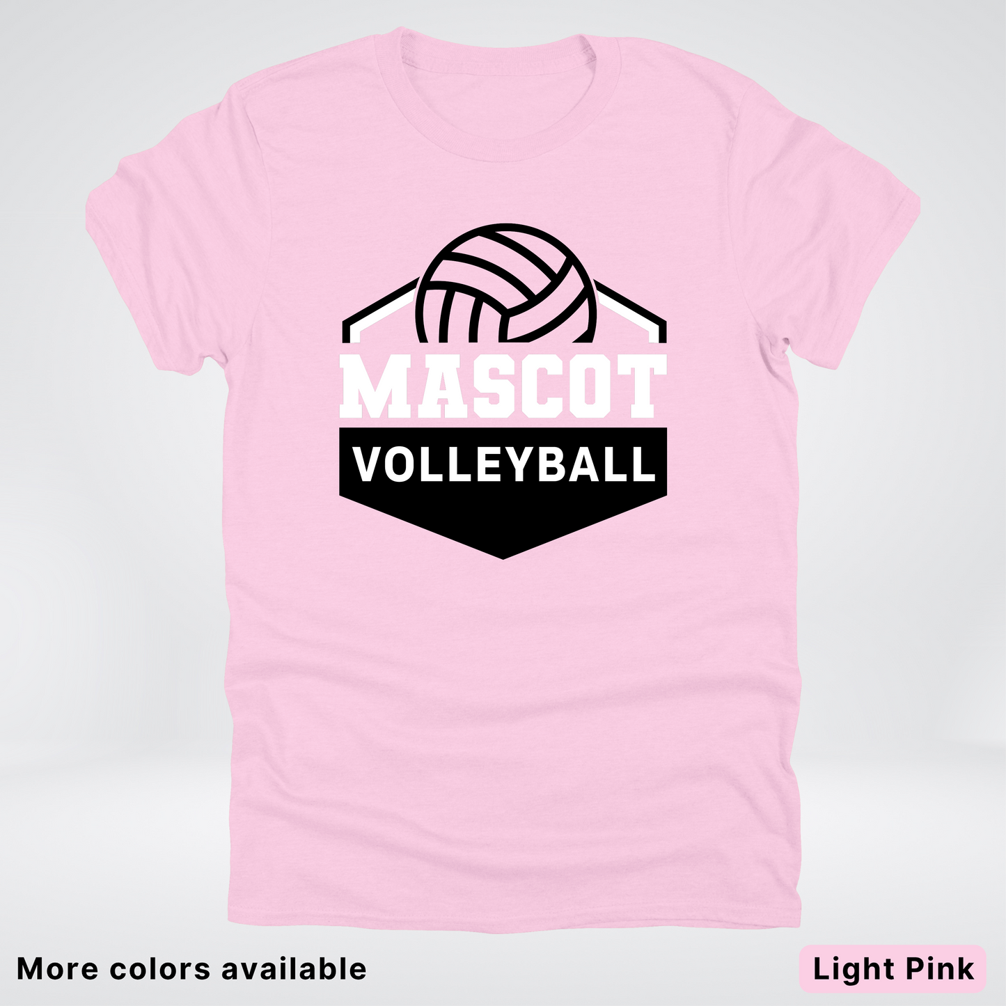 Custom Mascot - Black - Volleyball Design 62 - T-Shirt
