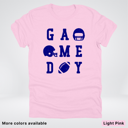 Game Day Football 3 x 3 - Navy Design - T-Shirt