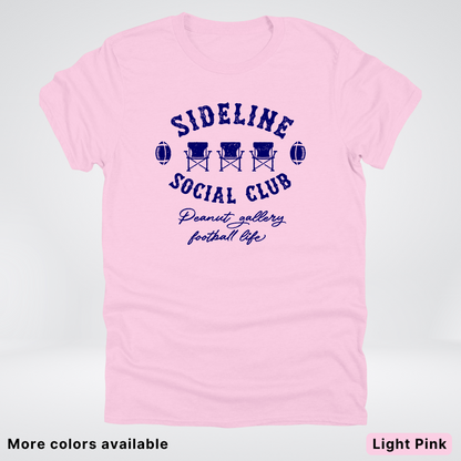 Sideline Social Club Peanut Gallery Football Life Navy Design 02 T-Shirt