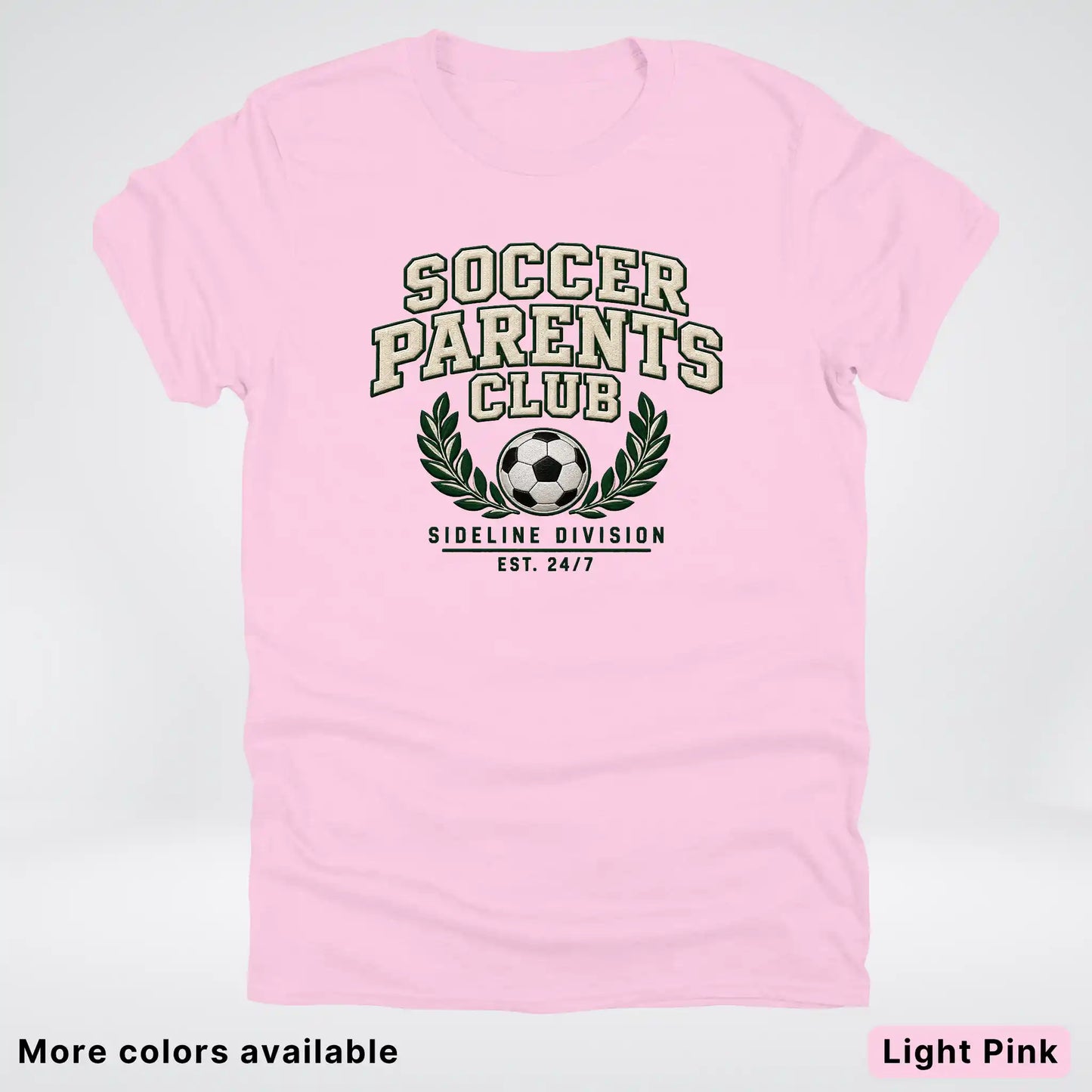 Soccer Parents Club Faux Embroidery Sideline T-Shirt