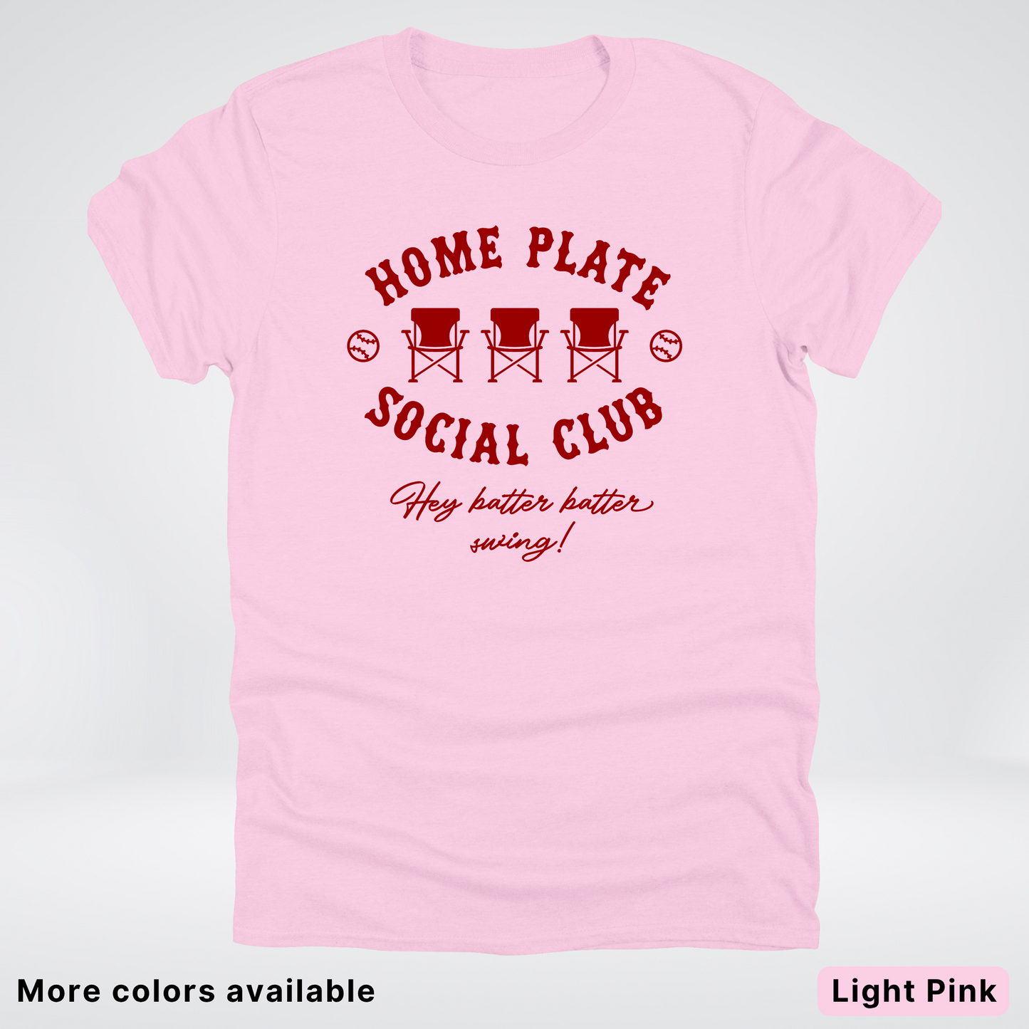 Home Plate Social Club – Maroon Design - T-Shirt