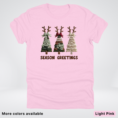 Rustic Christmas Tree Trio (Hook Yard Faux Look) - T-Shirt