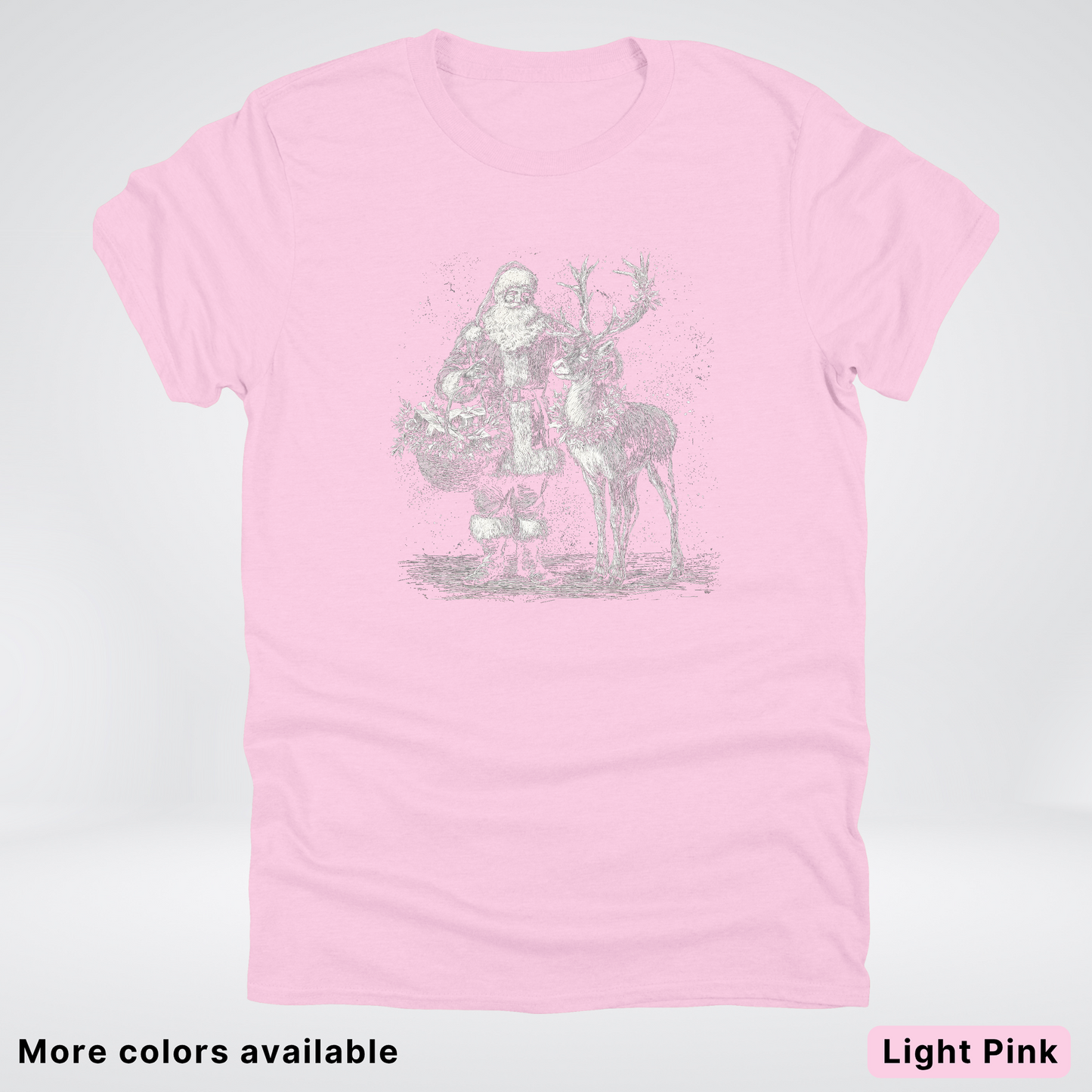 Vintage Santa and Reindeer - T-Shirt