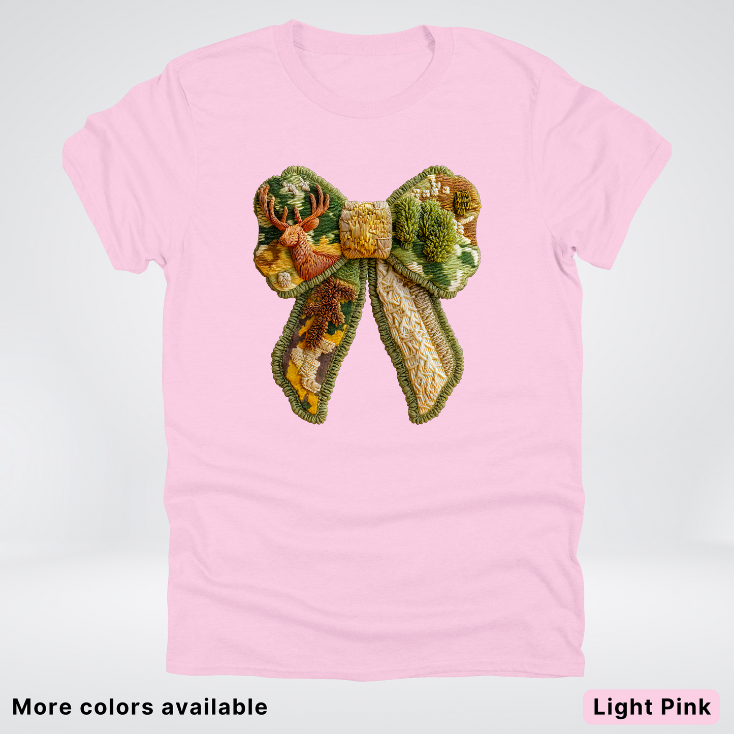Forest Berry Bow Hook Yard Faux Look - T-Shirt
