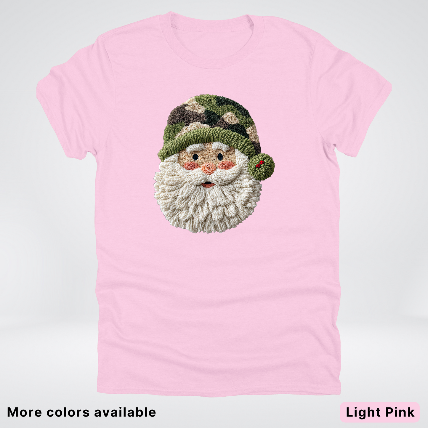 Woodland Santa Face (Hook Yard Faux Texture) - T-Shirt