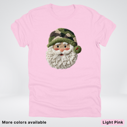 Woodland Santa Face (Hook Yard Faux Texture) - T-Shirt