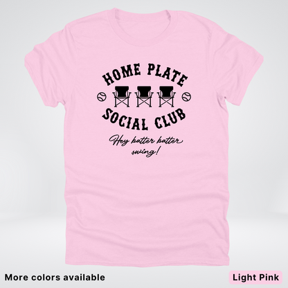 Home Plate Social Club – Black Design - T-Shirt