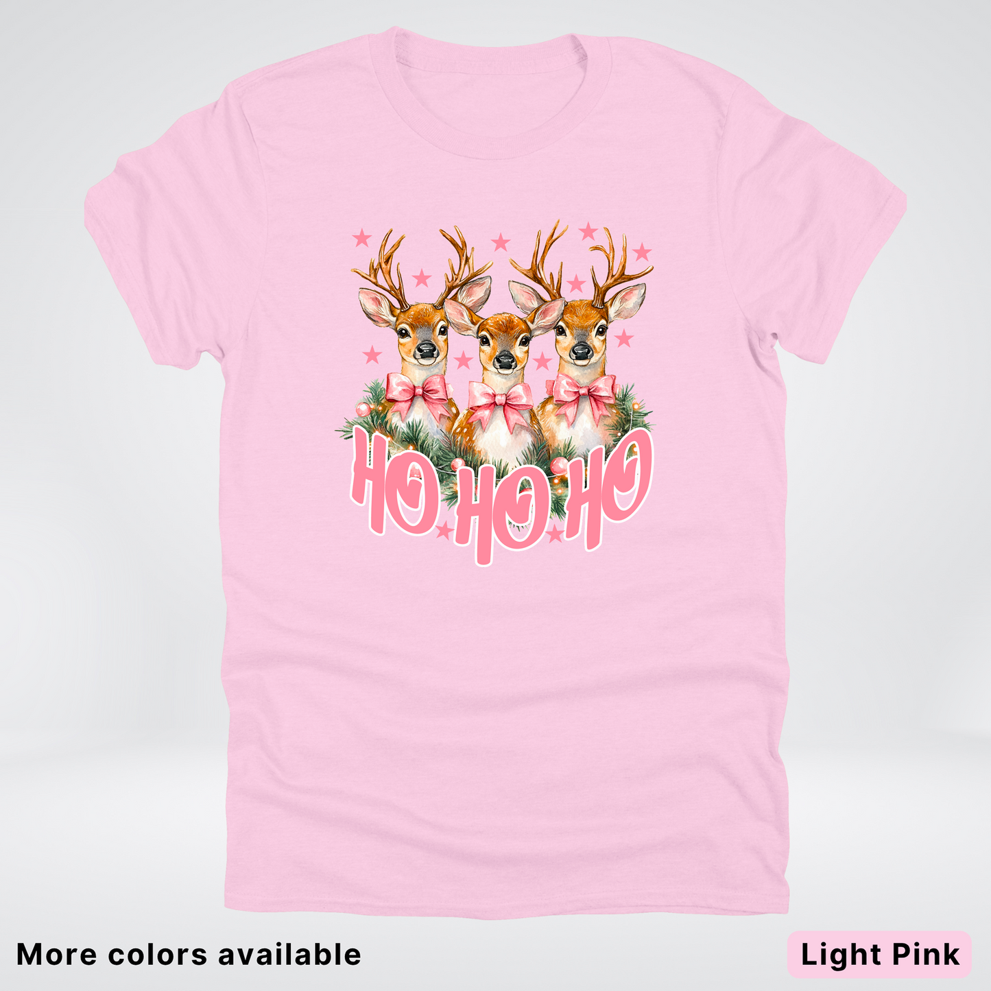 Ho Ho Ho Pink Deer Trio - T-Shirt