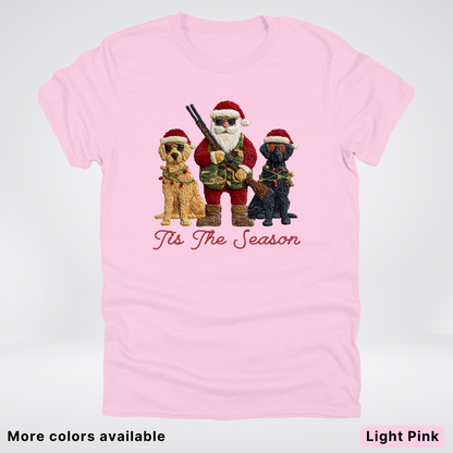Tis The Season Hunting Santa Hook Yard Faux - T-Shirt