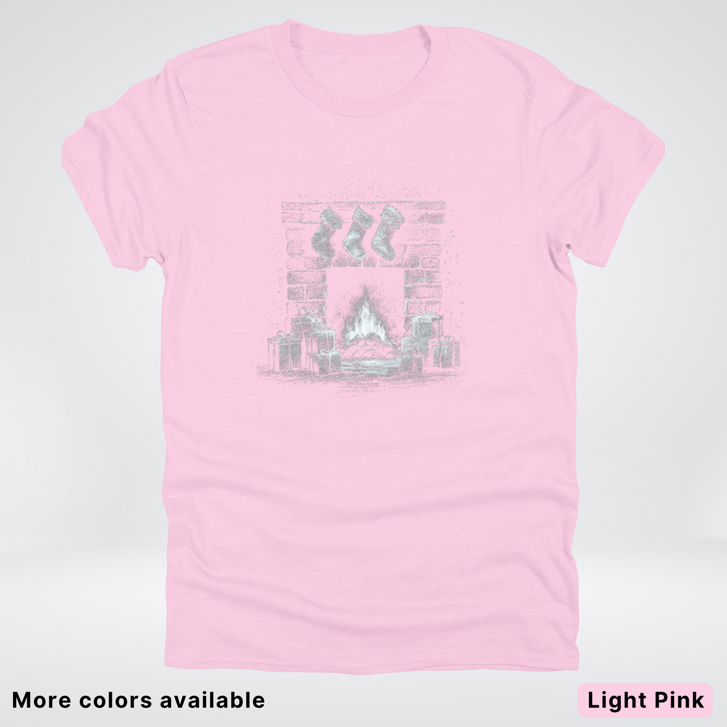 Vintage Christmas Fireplace Scene - T-Shirt