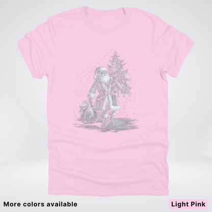Vintage Santa with Christmas Tree - T-Shirt