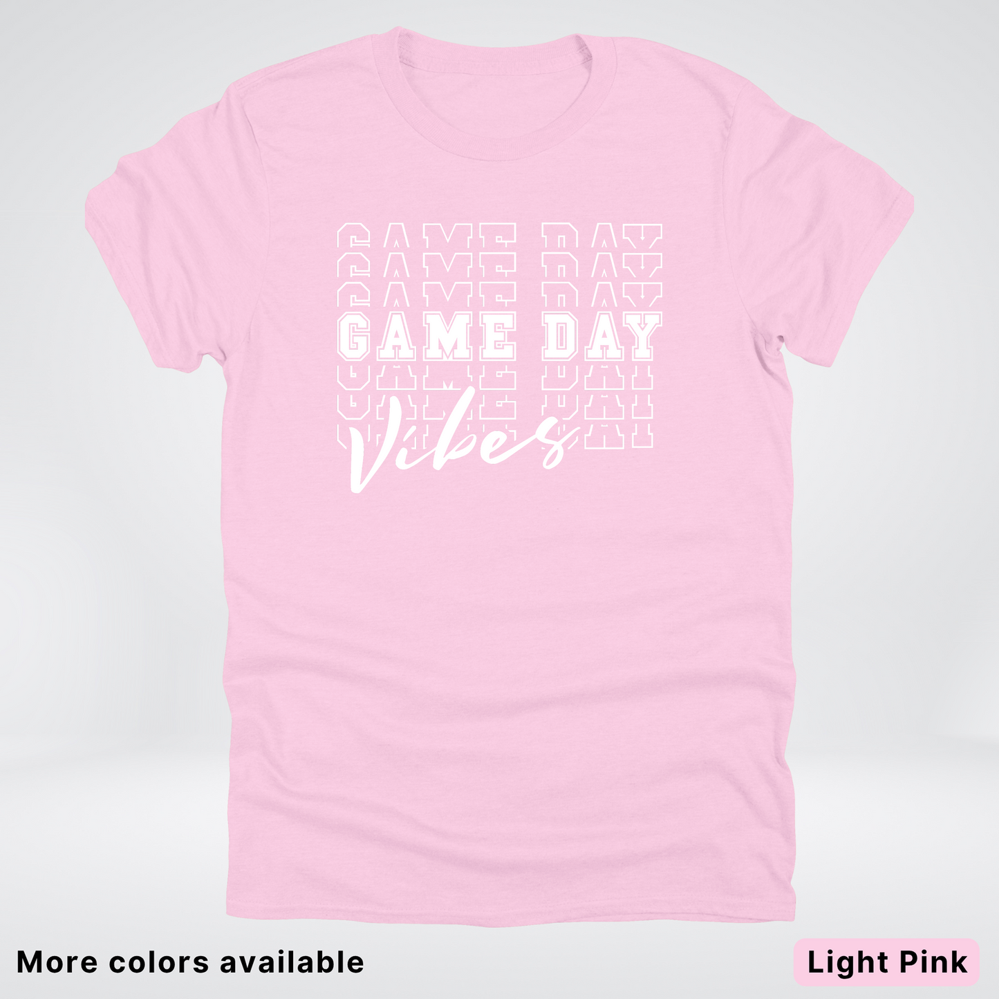 Game Day Vibes Stacked - White Design - T-Shirt