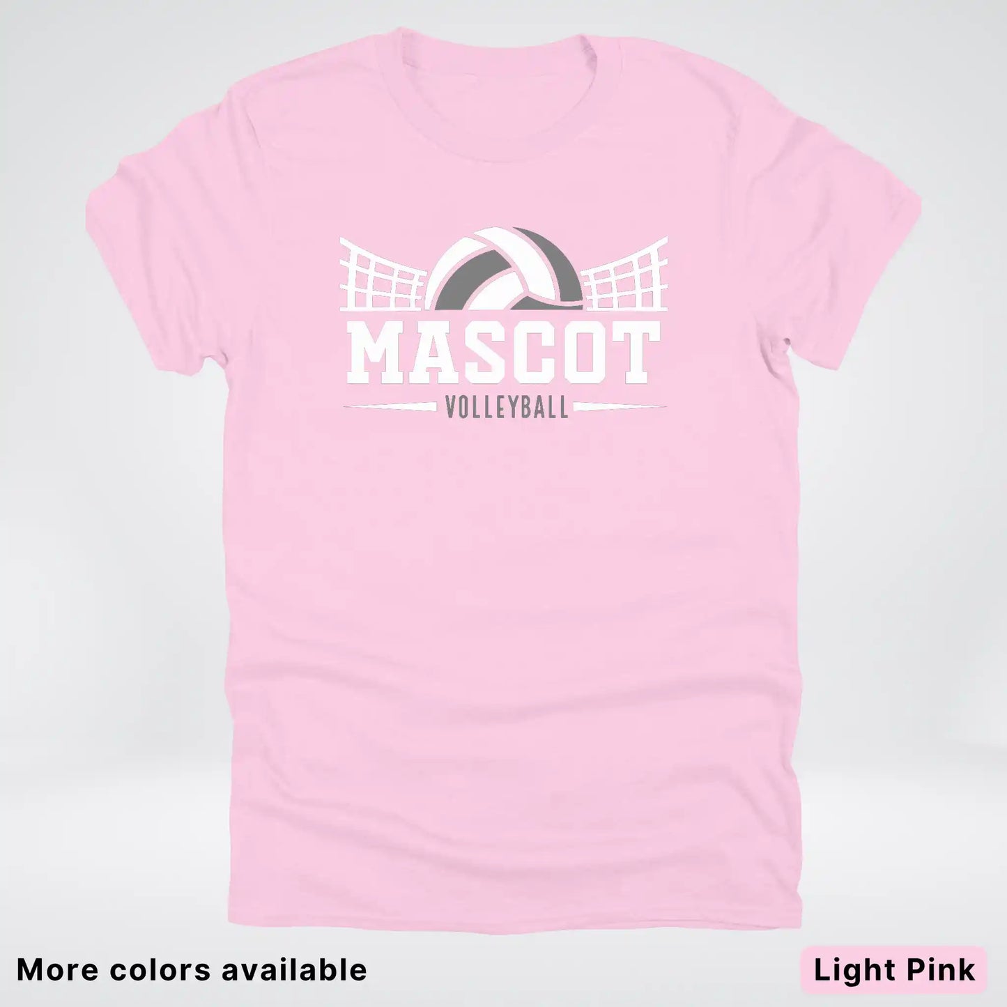 Volleyball Mom Game Day Tee – Custom Mascot Name Shirt | Gray Design 26