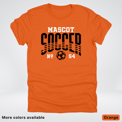 Custom Mascot & Number – Black Design 03 - Soccer T-Shirt