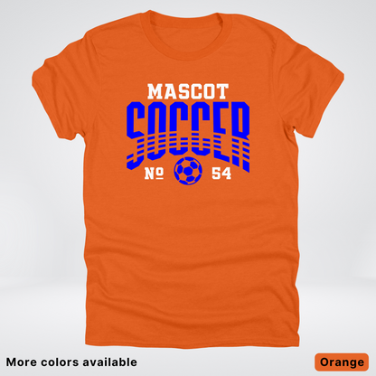 Custom Mascot & Number – Blue Design 02 - Soccer T-Shirt