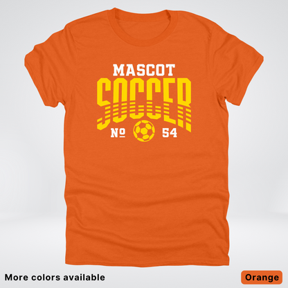 Custom Mascot & Number – Gold Design 04 - Soccer T-Shirt