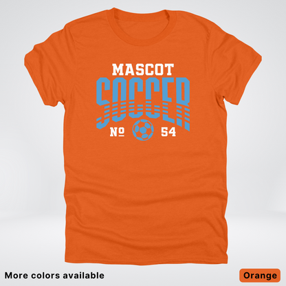 Custom Mascot & Number – Light Blue Design 10 - Soccer T-Shirt