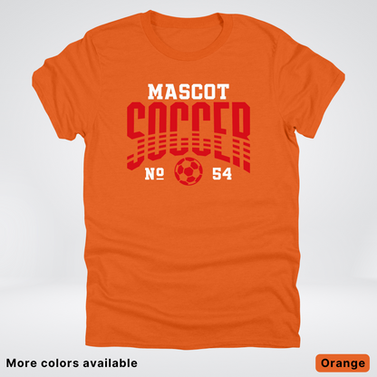 Custom Mascot & Number – Red Design 05 - Soccer T-Shirt