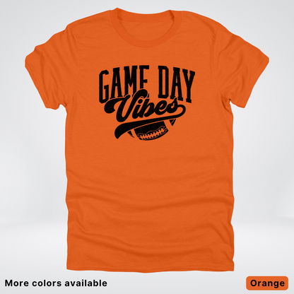 Game Day Vibes - Black Design 2 - Football T-Shirt