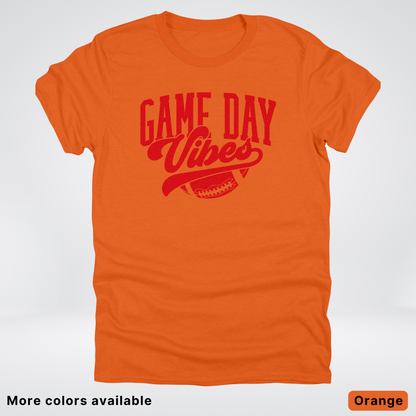 Game Day Vibes - Red Design - Football T-Shirt