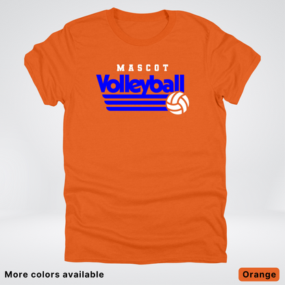 Custom Mascot - Blue - Volleyball Design 51 - T-Shirt