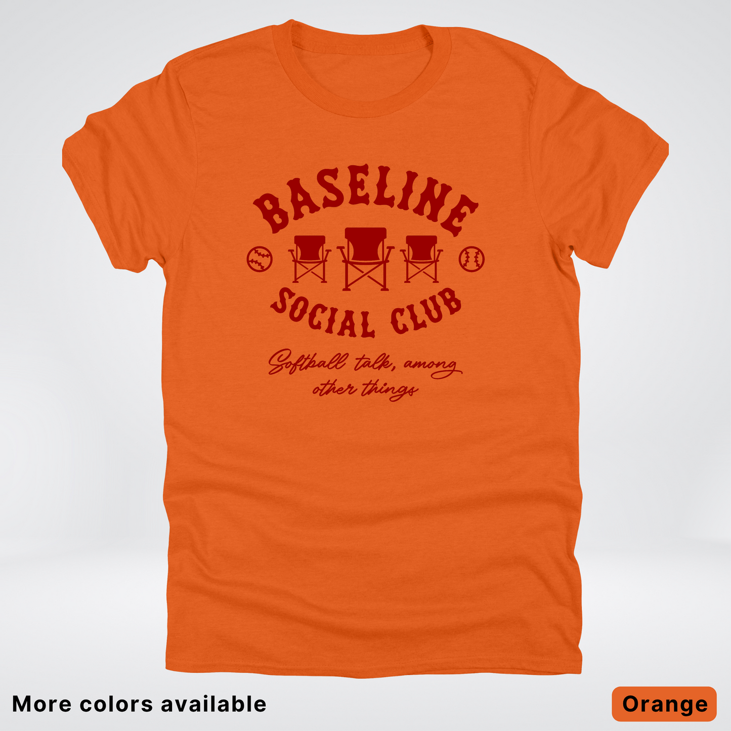 Baseline Social Club Softball – Maroon Design - T-Shirt