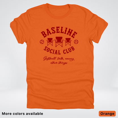 Baseline Social Club Softball – Maroon Design - T-Shirt