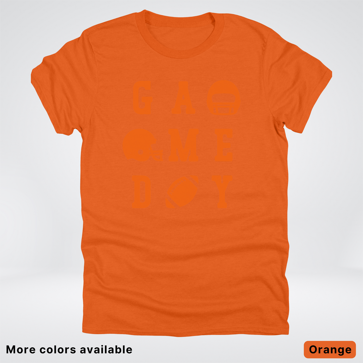 Game Day Football 3 x 3 – Orange Design  – T-Shirt