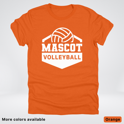 Custom Mascot - White - Volleyball Design 60 - T-Shirt