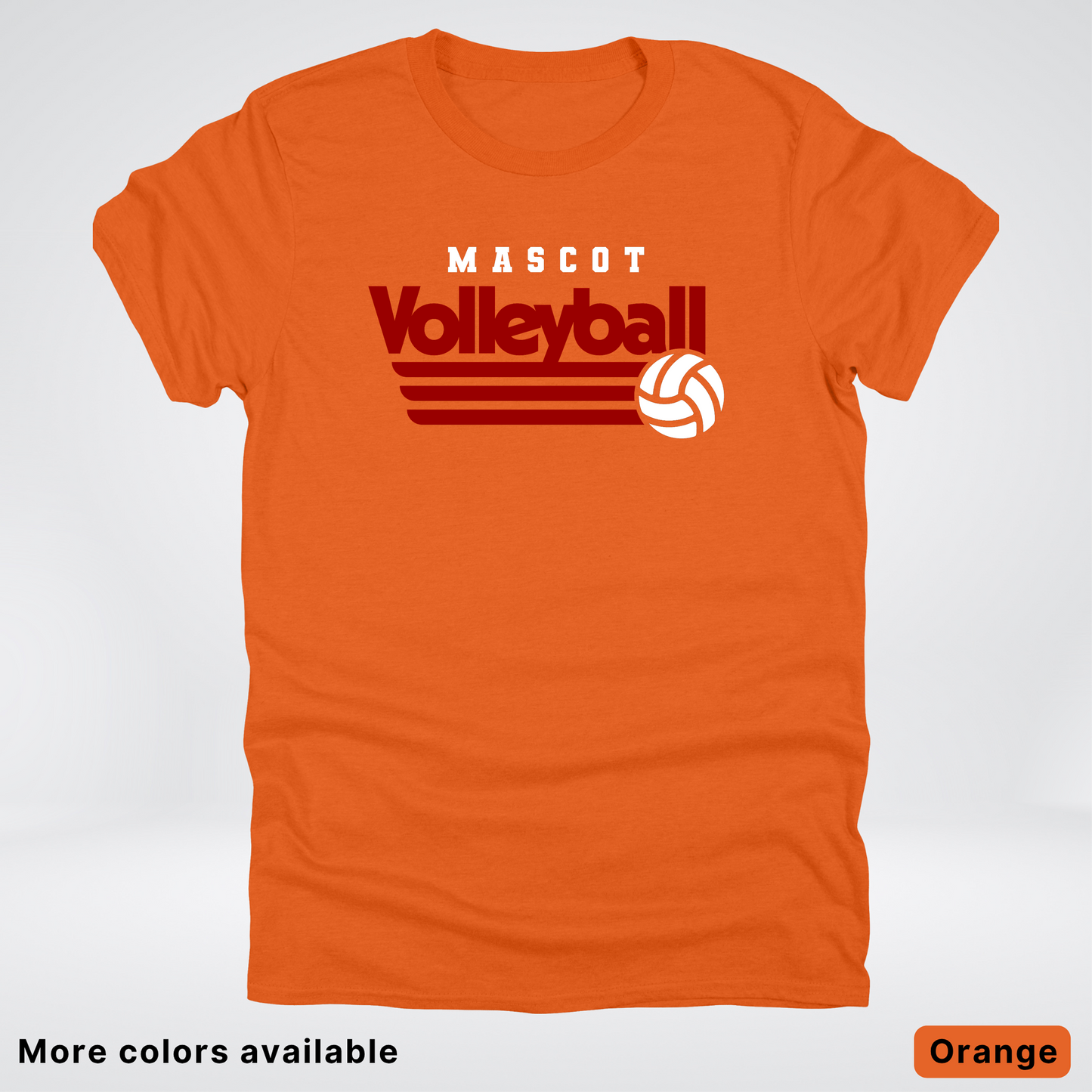 Custom Mascot - Maroon - Volleyball Design 58 - T-Shirt