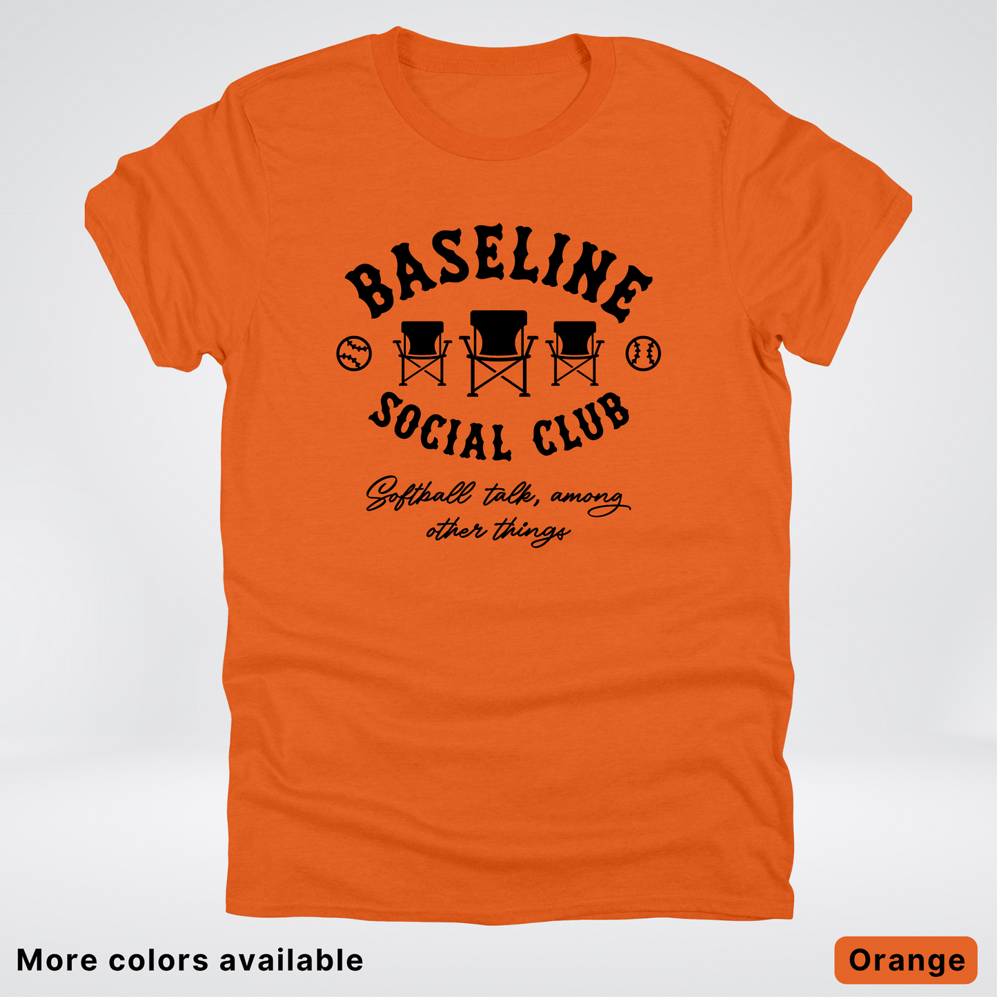 Baseline Social Club Softball – Black Design - T-Shirt