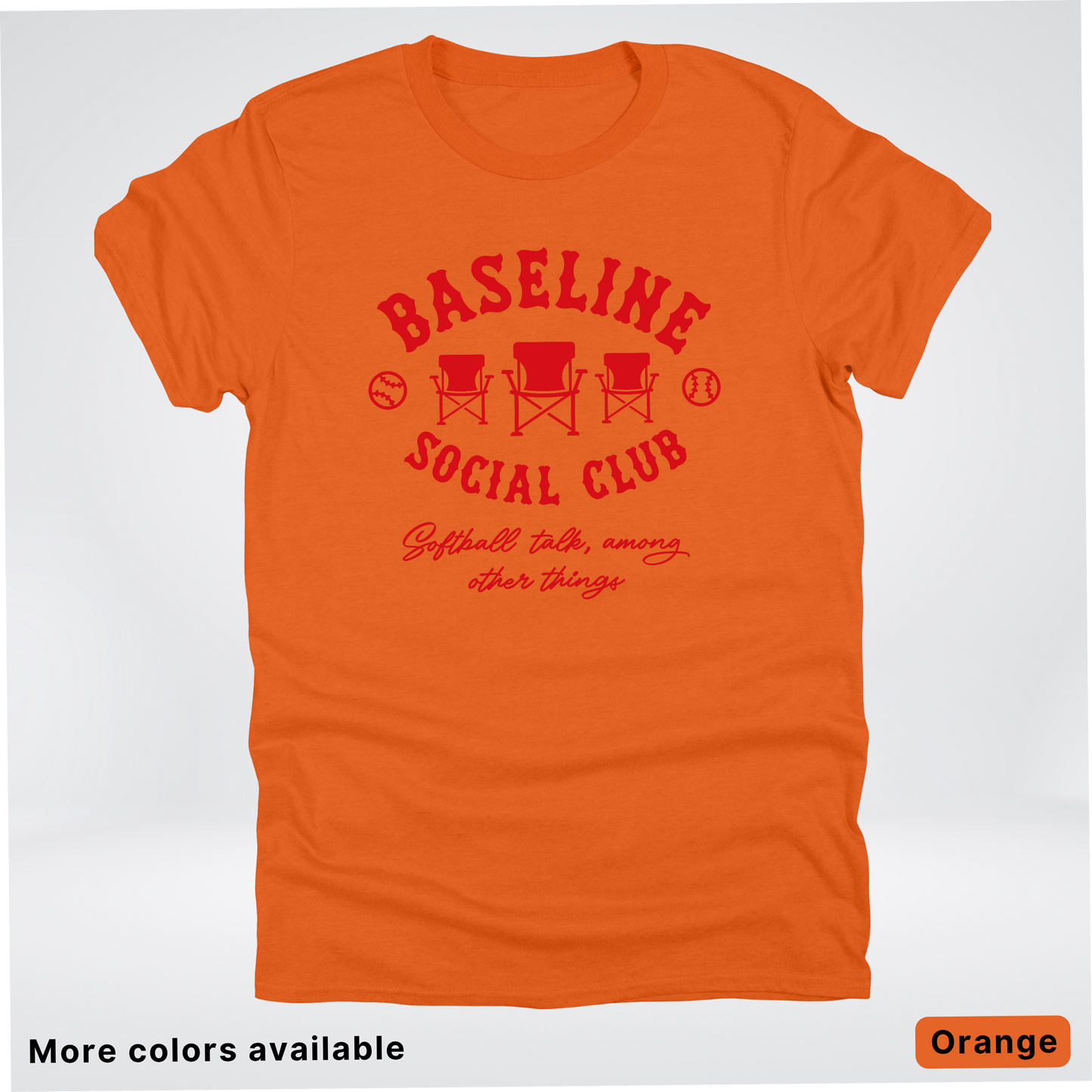 Baseline Social Club Softball – Red Design - T-Shirt