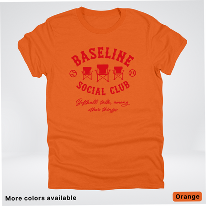 Baseline Social Club Softball – Red Design - T-Shirt