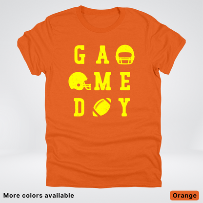 Game Day Football 3 x 3 - Yellow Design - T-Shirt