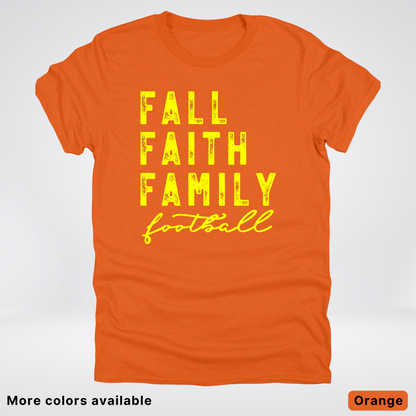 Fall Faith Family – Yellow Design - Football - T-Shirt