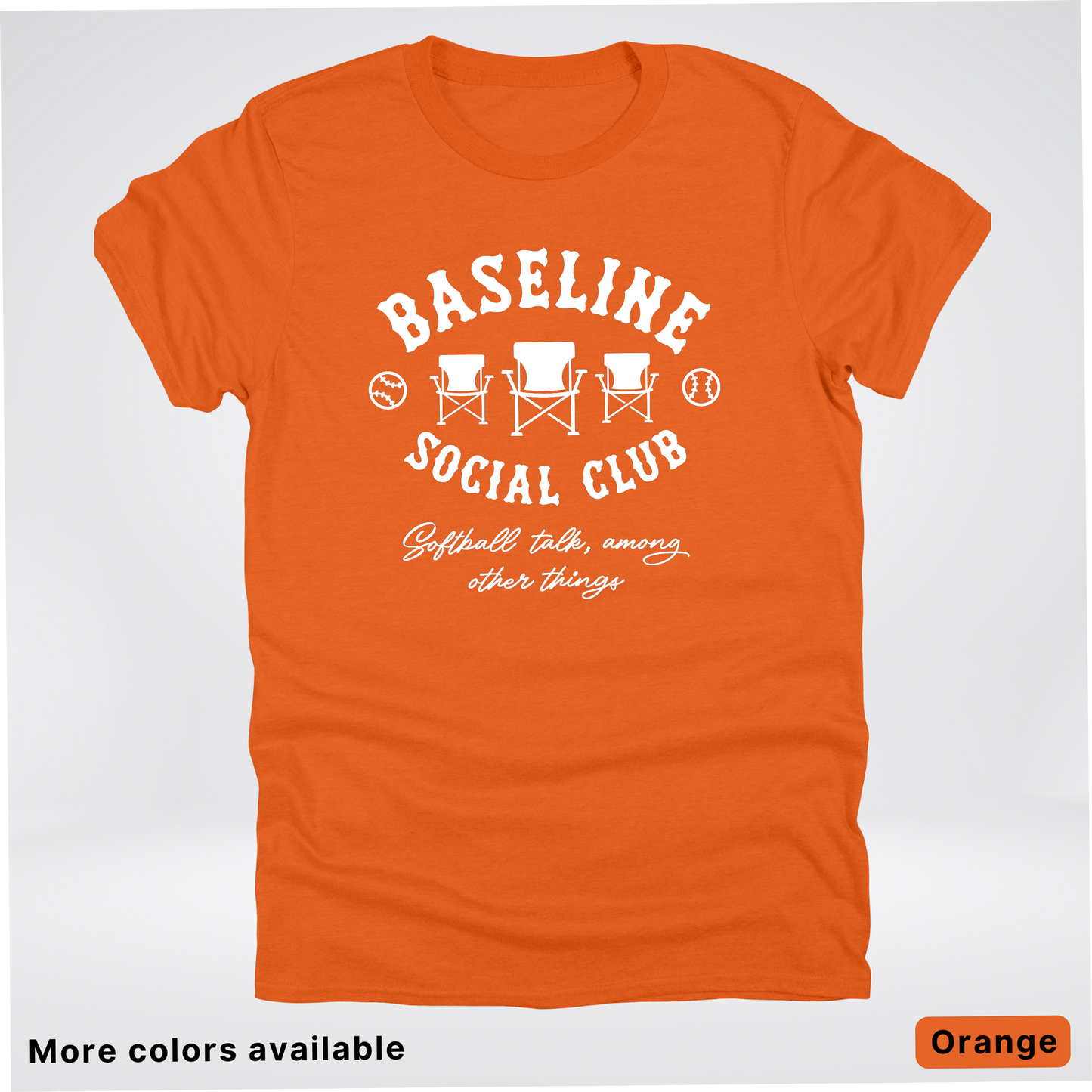 Baseline Social Club Softball – White Design – T-Shirt