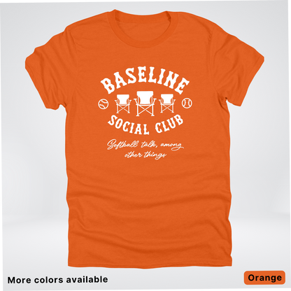 Baseline Social Club Softball – White Design – T-Shirt