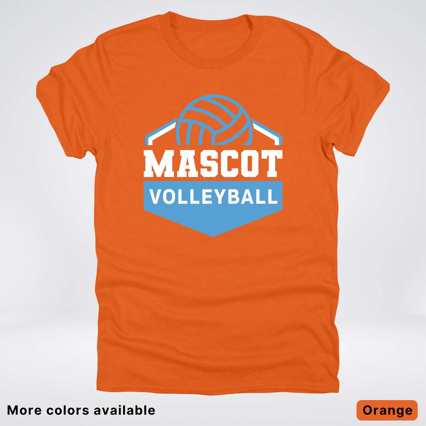 Custom Mascot – Light Blue - Volleyball Design 68 - T-Shirt
