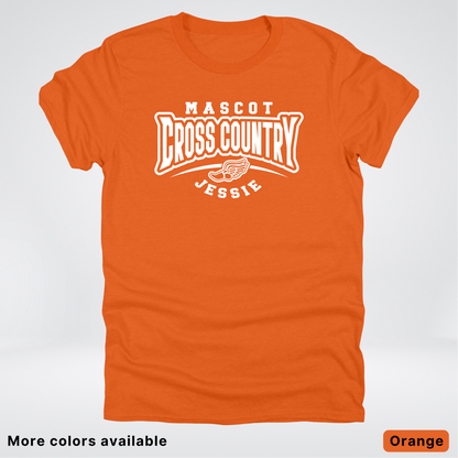 Custom Mascot & Name – White Design – Cross Country 02 - T-Shirt