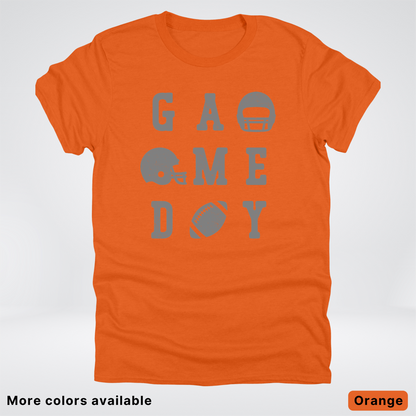 Game Day Football 3 x 3 - Gray Design  - T-Shirt