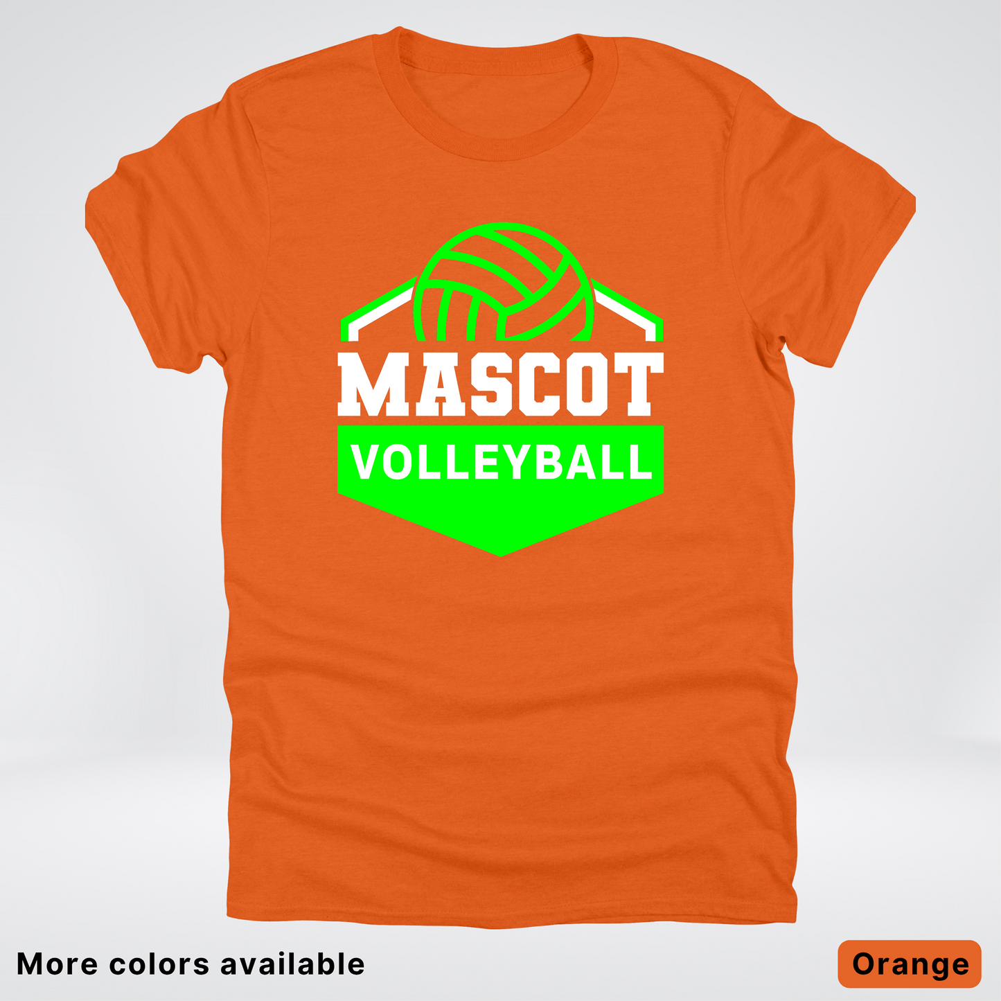 Custom Mascot - Green - Volleyball Design 71 - T-Shirt