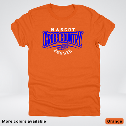 Custom Mascot & Name – Blue Design – Cross Country 05 - T-Shirt