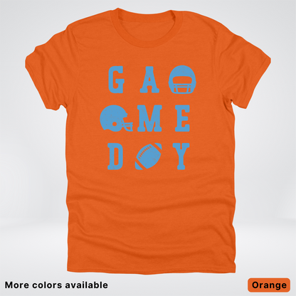 Game Day Football 3 x 3 – Light Blue Design – T-Shirt