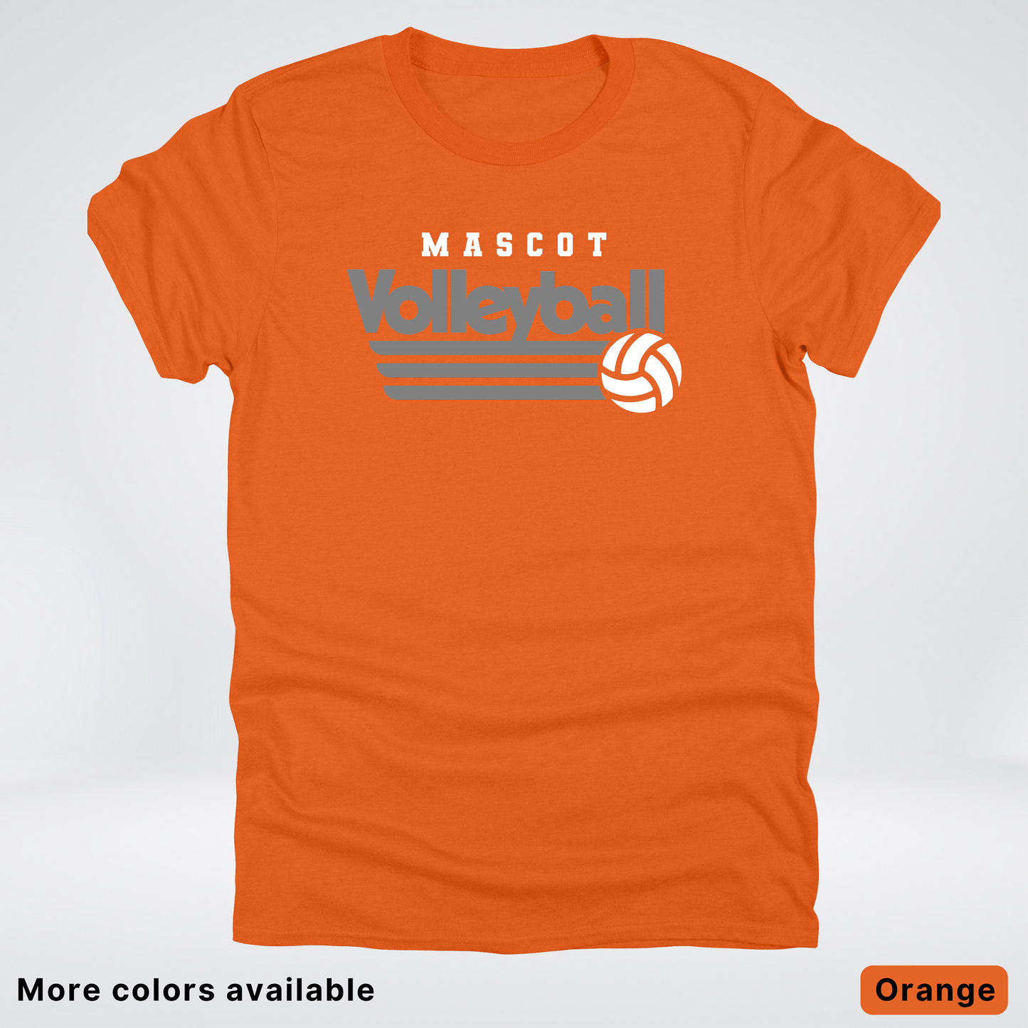 Custom Mascot - Gray - Volleyball Design 49 - T-Shirt